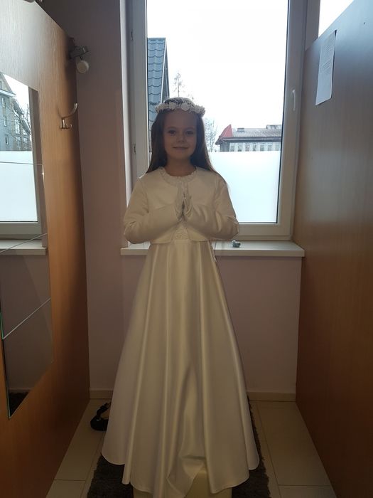 Sukienka komunijna bolerko buciki