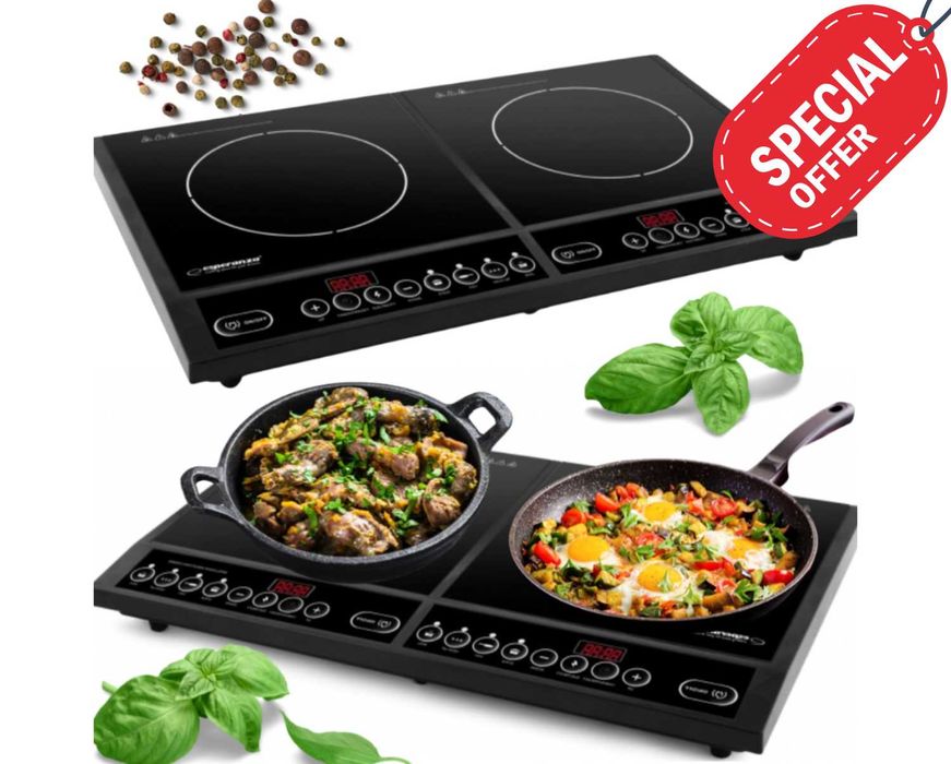 Kuchenka Indukcyjna 2 Palniki Płyta Wolnostojąca LCD 3500W (OKAZJA)
