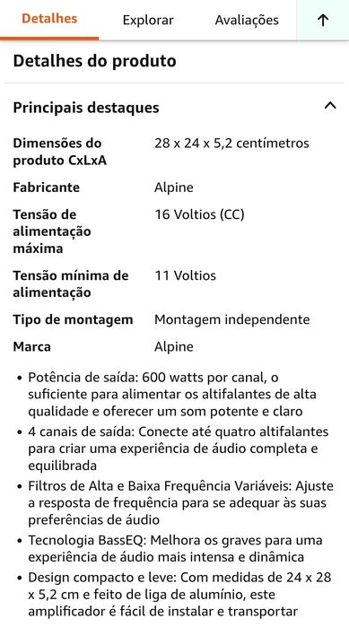 Amplificador Alpine BBX-F1200 Max 600W (Novo)
