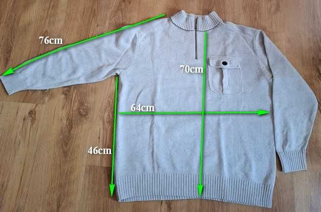 Sweter męski  Next  XXL - golf zapinany na zamek - obwód 140cm