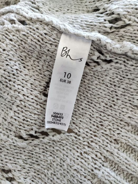Ażurowy sweter narzutka Bhs 38 M