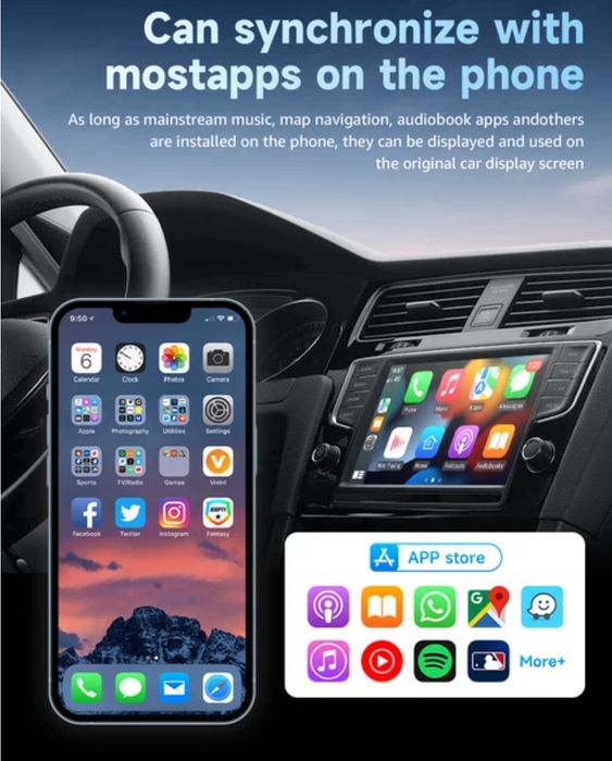 Bezprzewodowy adapter Carplay Android Auto WiFi BT Auto Connect 2in1