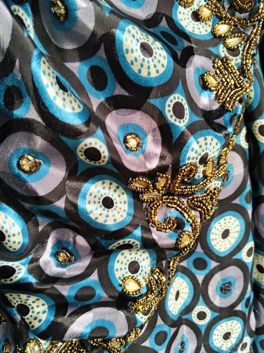 Индийское сари искусственный шелк