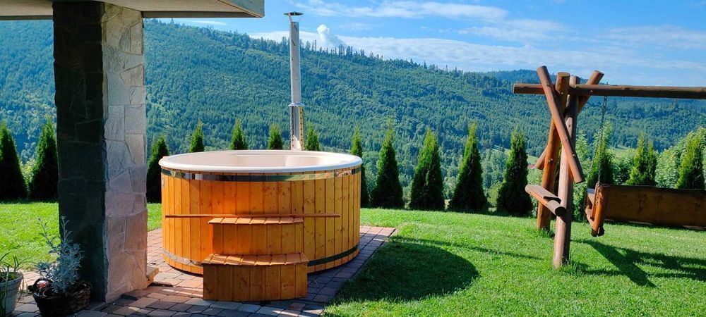 Balie ogrodowe z piecem na drewno, jacuzzi ogrodowe, ruska bania TANIO