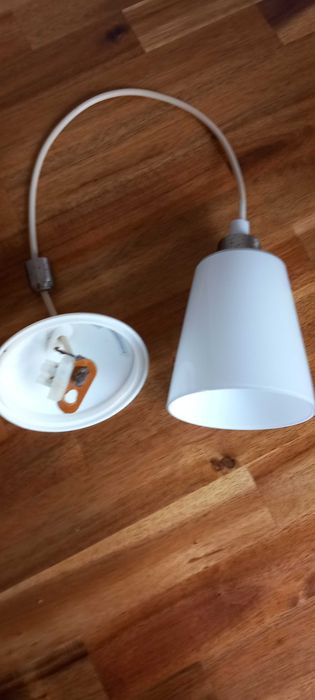 Candeeiro de Teto Abajour de Vidro Branco