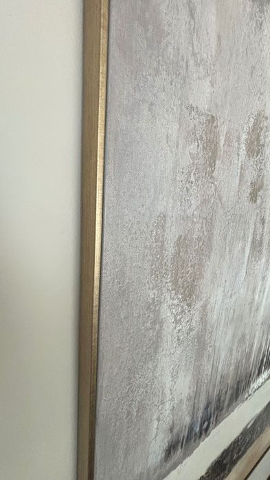 Tela pintada à mão Area Store - estrutura e moldura em madeira