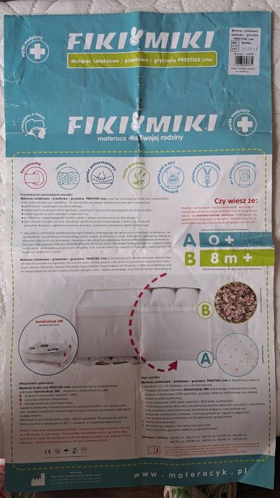 Materac Fiki Miki lateksowo-piankowo-gryczany