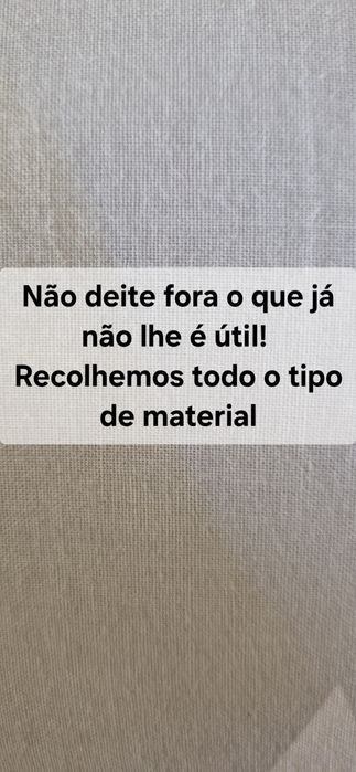 Recolhemos material gratuitamente