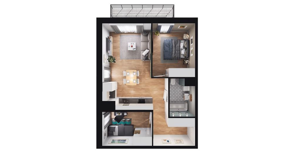3-pokojowe mieszkanie 48m2 + balkon