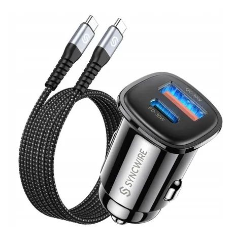 Ładowarka samochodowa 60 w usb typ c - usb typ c syncwire sw-xc769