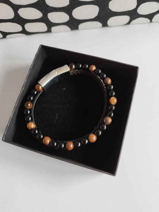 Bransoletka (2) męska skórzana prezent nowa