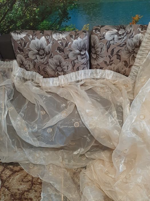 Гардина кофе с молоком( нежно светлого) оттенка