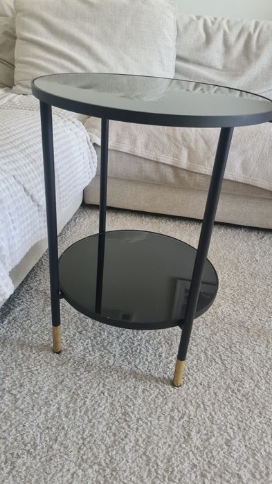 Szklany stolik Ikea Asperod czarny