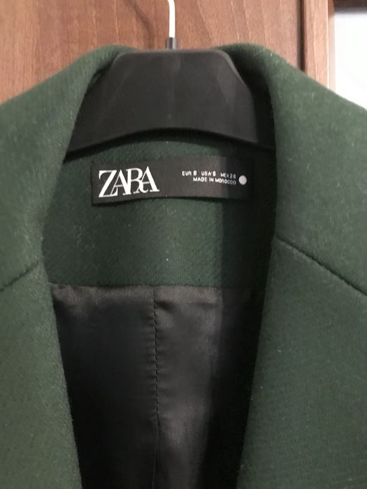 Płaszcz jak nowy zielony Zara 36 S