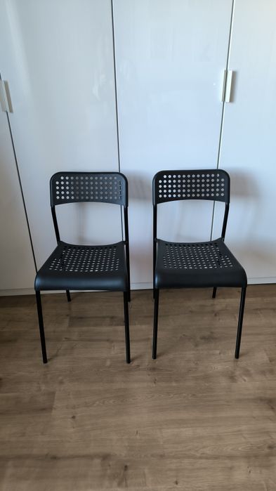 2 krzesła Ikea Adde czarne