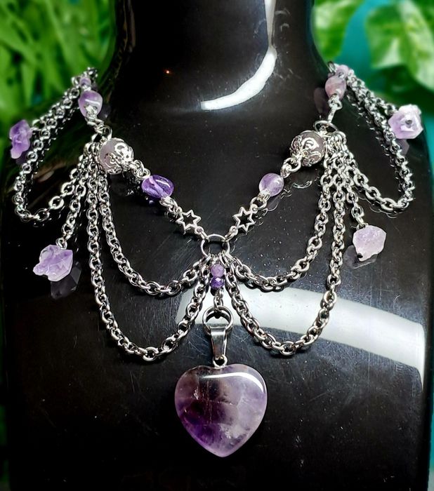 Naszyjnik z ametystem handmade