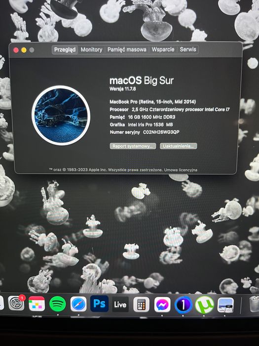 Macbook Pro A1398 15" Mid 2014 i7 2,5Ghz 16GB RAM 500GB SSD GT750M