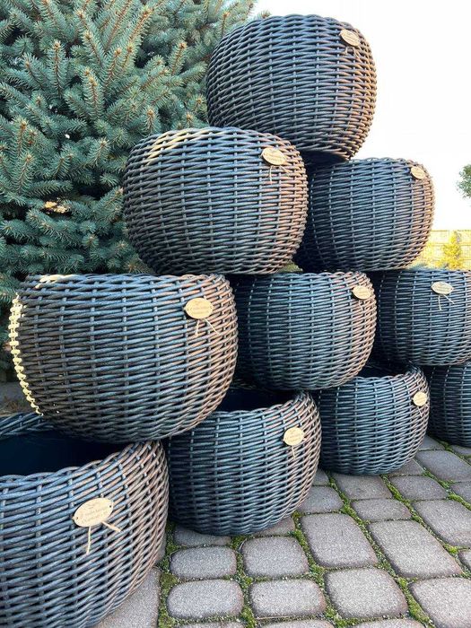 Різні кашпо з ротангу для квітів, вазонів, декоративних рослин від 5л