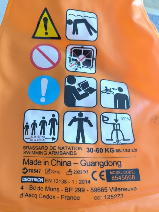 Braçadeiras insufláveis 30 a 60 kg