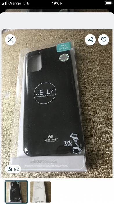 Tkefon Galaksy A02 s. - osłona  Jelly Nercury.