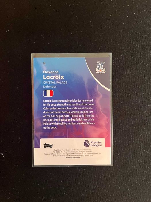 Maxence Lacroix – Crystal Palace – Cartão Base Premier League