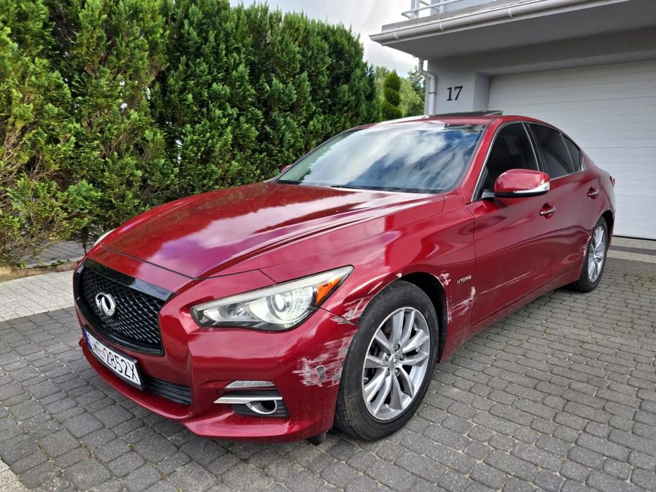 Infiniti Q50 3.5 V6 HYBRID 4x4 stan tech bdb Uszkodzony bok 24300zł netto