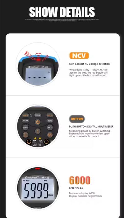 Цифровой Мультиметр  HoldPeak HP-42B