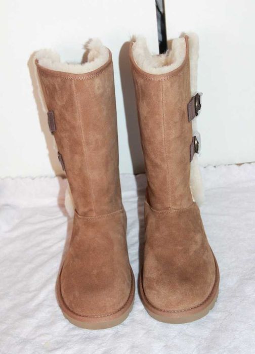UGG skórzane skóra brąz śniegowce ocieplane botki kozaki brązowe 39