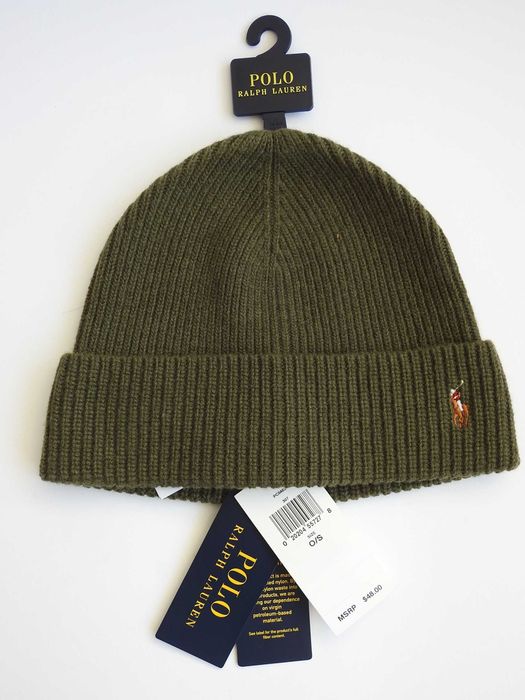 Новая шапка POLO Ralph Lauren 100%оригинал шерсть унисекс США хаки