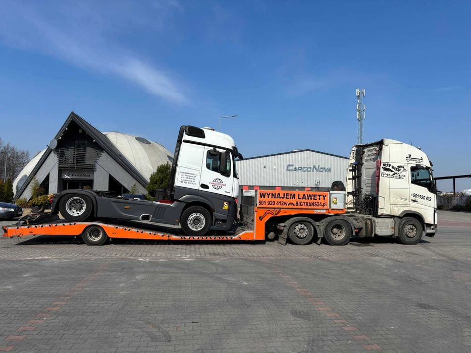 Transport niskopodwoziowy ciągników siodłowych, Wynajem lawet