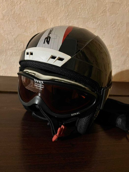 Kask Atomic 2 Pro Tect + Gogle Uvex Antifog Supravision