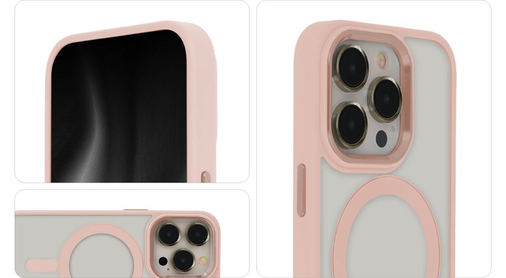 Nakładka Satin Elegant Mag do iPhone 15 Pro 6,1" różowa