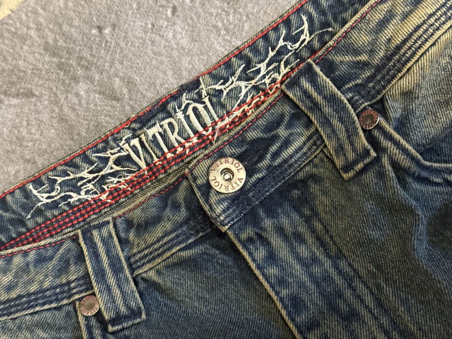 Штани джинси джинсы Vitriol Void Bite Blue Wash Ultra Wide Jeans rap