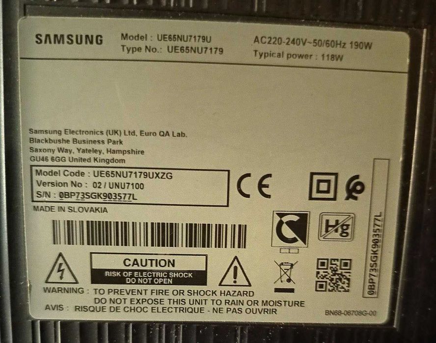 Модулі підсвічування від телевізора Samsung UE65NU7179U