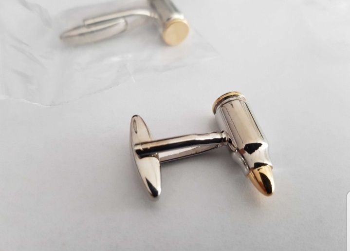 NOWE Spinki do mankietów spinki do koszuli Naboje Łuska naboju