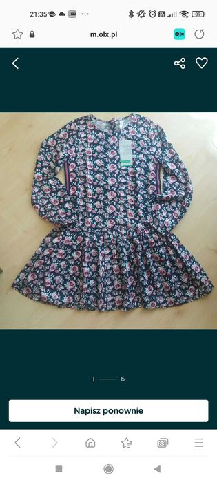 Nowa sukienka Coccodrillo 2 rozm. 152