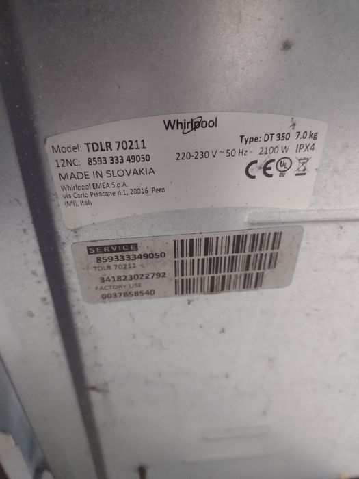 Panel programator Pralki Whirlpool