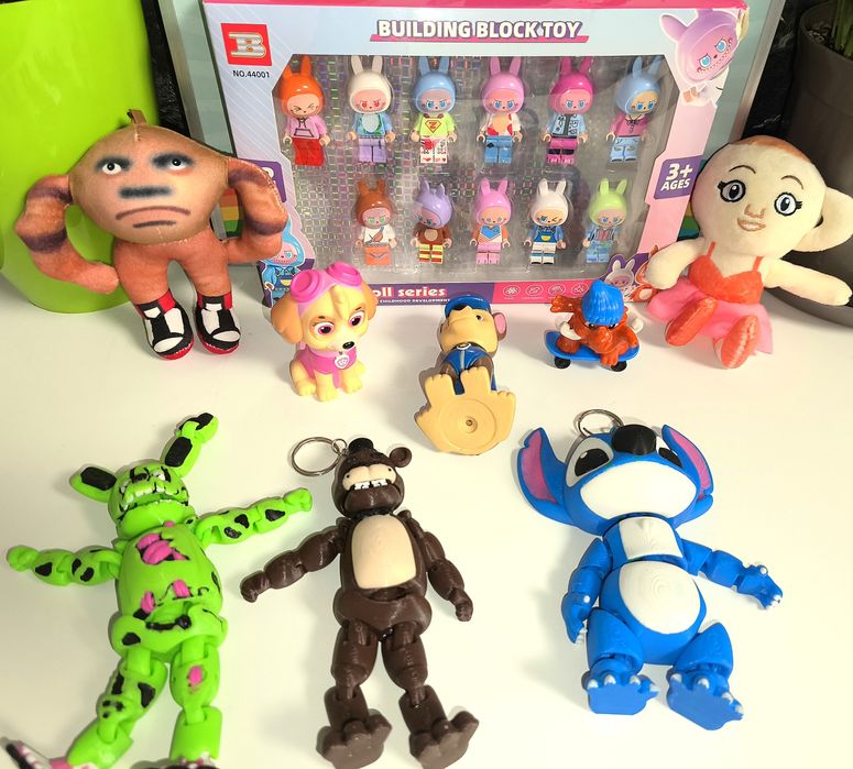 Лот набір пакет іграшок лабубу італійські brainrot 3D шарнірні патруль