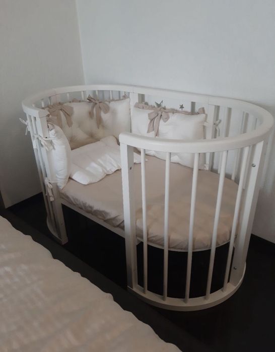 Кроватка oval bed оригинал с бортиками и матрасом