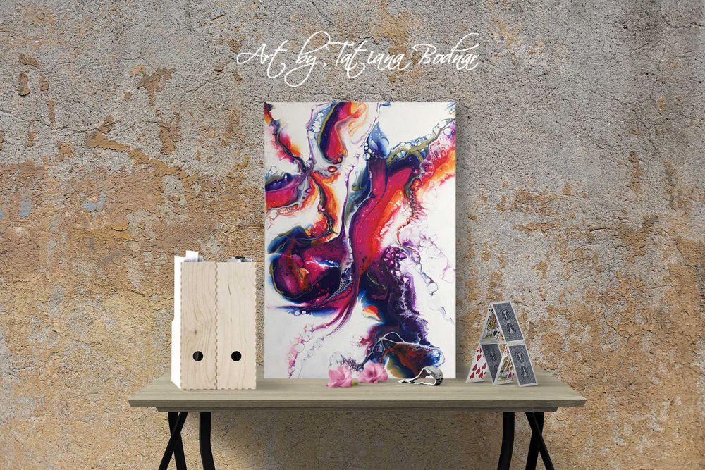 Интерьерная картина жидким акрилом.