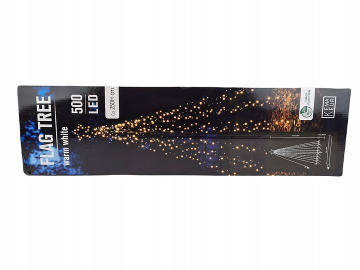 choinka metalowa xl 250 cm 500 led timer kema zewnętrzna