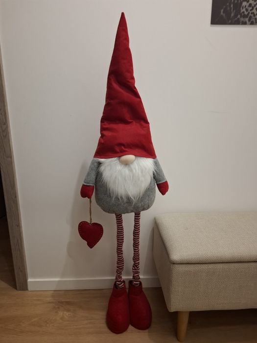 Duży świąteczny skrzat mikołaj elf