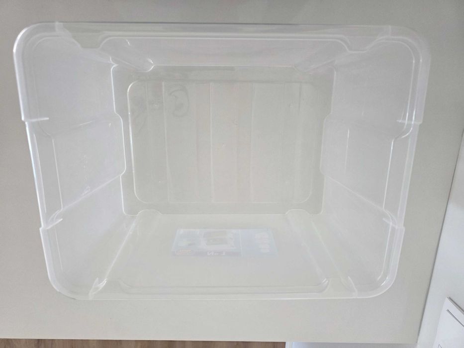 Caixa Arrumação Plástico Transparente 40x30x22cm - Bom Estado