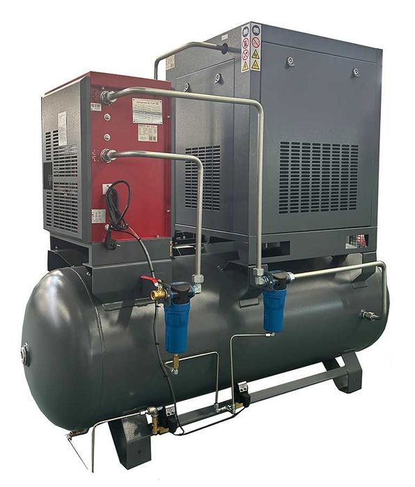 Kompresor śrubowy 950 l/min 7,5 KW Falownik Osuszacz Filtry Kupczyk