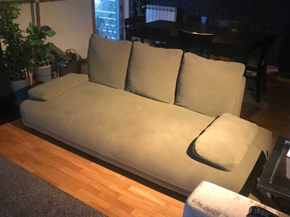 Sofá 3 Lugares Tecido Verde