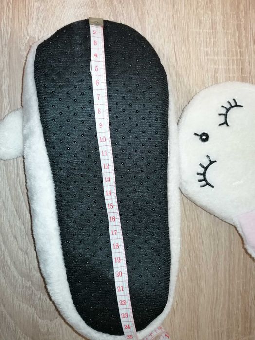 Kapcie króliczek/miś, białe, ok. 24 cm