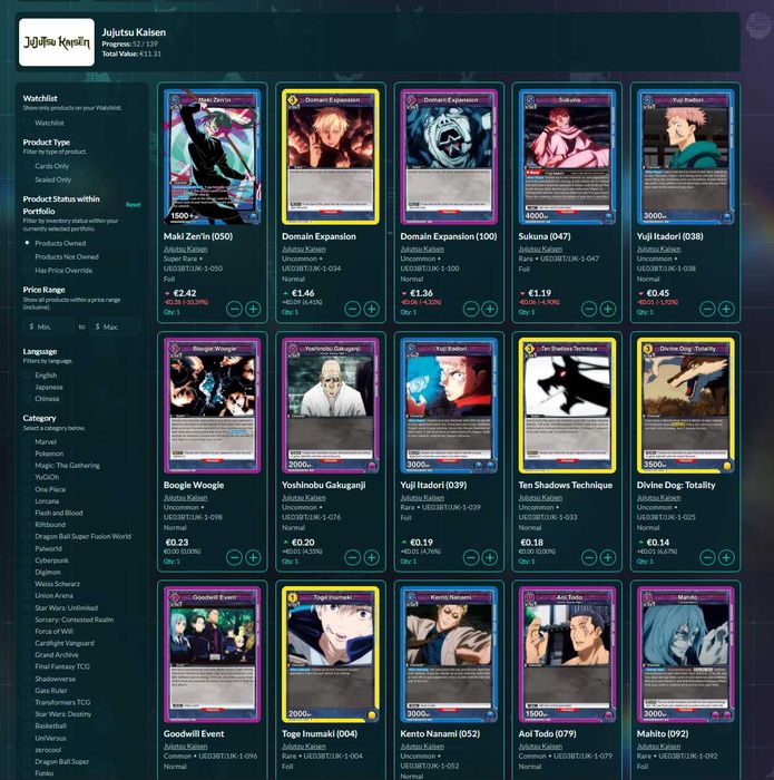 Union Arena Set Jujutsu Kaisen