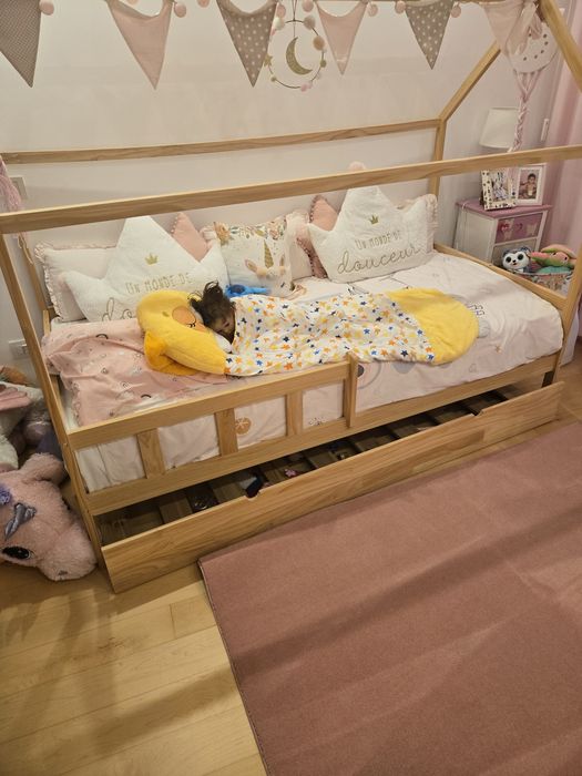 Cama de criança madeira natural