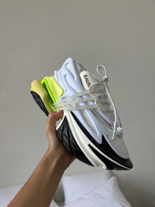 Кросівки Balmain Unicorn Low-Top White/Green premium