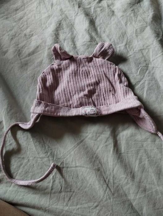 Czapka little flower z uszami i na uszy so cute r. 68 cm 3-6 MSC.